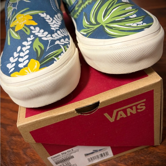 Vans Floral Slip-On Sneakers - Blue and Yellow - Picture 2 of 9